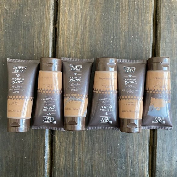 Lot Of 6 Burt's Bees Goodness Glows Tinted Moisturizer 1oz/28.3g - 2060 Chestnut